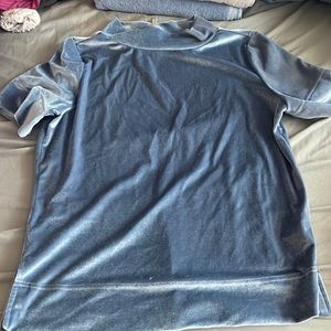 Anthropologie Blue Velvet Short Sleeve Top